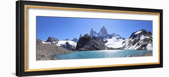 Mt Fitz Roy and Laguna Los Tres, Panoramic View, Fitzroy National Park, Argentina-Mark Taylor-Framed Photographic Print