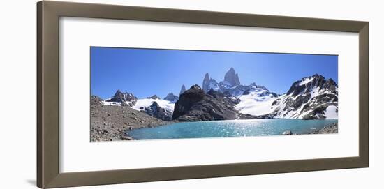 Mt Fitz Roy and Laguna Los Tres, Panoramic View, Fitzroy National Park, Argentina-Mark Taylor-Framed Photographic Print