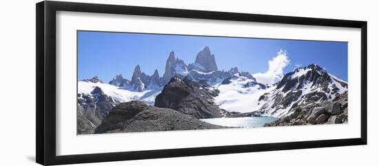 Mt Fitz Roy and Laguna Los Tres, Panoramic View, Fitzroy National Park, Argentina-Mark Taylor-Framed Photographic Print