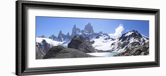 Mt Fitz Roy and Laguna Los Tres, Panoramic View, Fitzroy National Park, Argentina-Mark Taylor-Framed Photographic Print