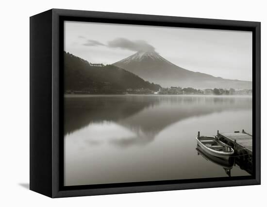 Mt. Fuji and Lake Kawaguchi, Kansai Region, Honshu, Japan-Peter Adams-Framed Premier Image Canvas