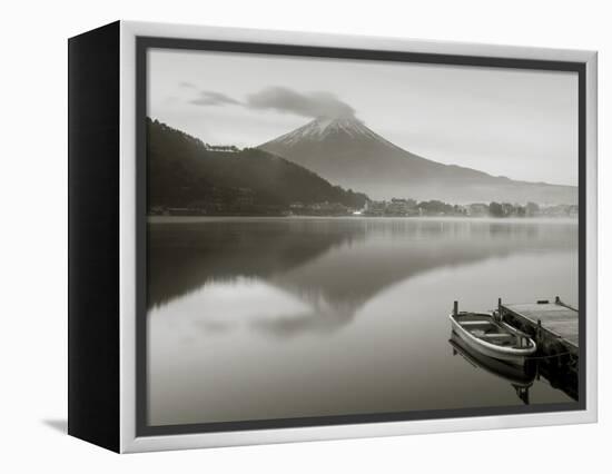 Mt. Fuji and Lake Kawaguchi, Kansai Region, Honshu, Japan-Peter Adams-Framed Premier Image Canvas