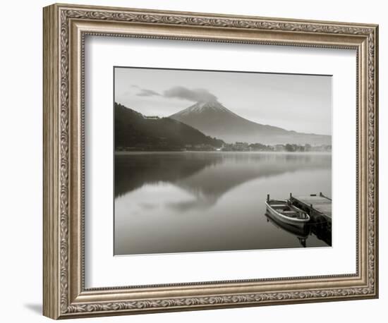 Mt. Fuji and Lake Kawaguchi, Kansai Region, Honshu, Japan-Peter Adams-Framed Photographic Print