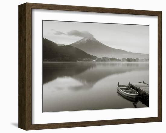 Mt. Fuji and Lake Kawaguchi, Kansai Region, Honshu, Japan-Peter Adams-Framed Photographic Print