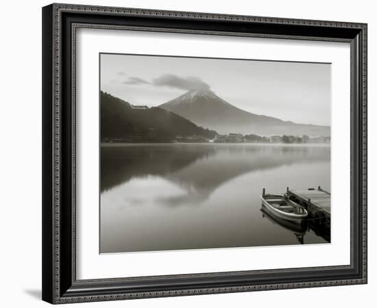 Mt. Fuji and Lake Kawaguchi, Kansai Region, Honshu, Japan-Peter Adams-Framed Photographic Print