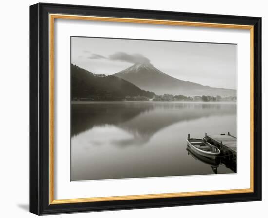 Mt. Fuji and Lake Kawaguchi, Kansai Region, Honshu, Japan-Peter Adams-Framed Photographic Print