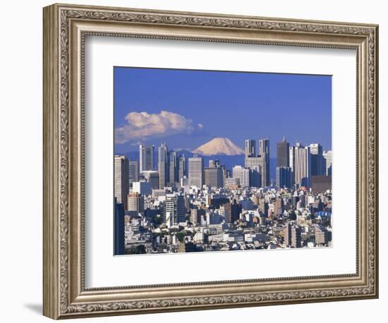 Mt.Fuji and Tokyo Shinjuku Area Skyline, Tokyo, Japan-Steve Vidler-Framed Photographic Print