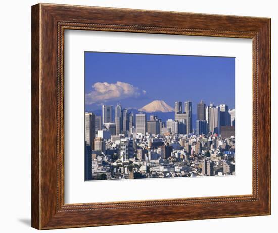 Mt.Fuji and Tokyo Shinjuku Area Skyline, Tokyo, Japan-Steve Vidler-Framed Photographic Print