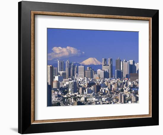 Mt.Fuji and Tokyo Shinjuku Area Skyline, Tokyo, Japan-Steve Vidler-Framed Photographic Print