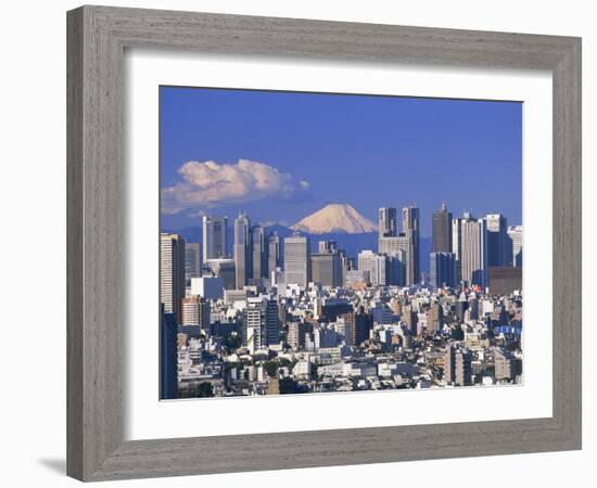 Mt.Fuji and Tokyo Shinjuku Area Skyline, Tokyo, Japan-Steve Vidler-Framed Photographic Print