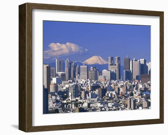 Mt.Fuji and Tokyo Shinjuku Area Skyline, Tokyo, Japan-Steve Vidler-Framed Photographic Print