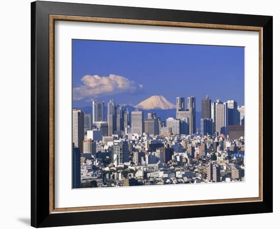 Mt.Fuji and Tokyo Shinjuku Area Skyline, Tokyo, Japan-Steve Vidler-Framed Photographic Print