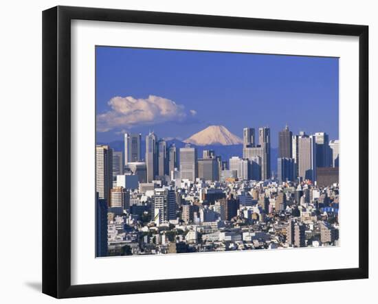 Mt.Fuji and Tokyo Shinjuku Area Skyline, Tokyo, Japan-Steve Vidler-Framed Photographic Print