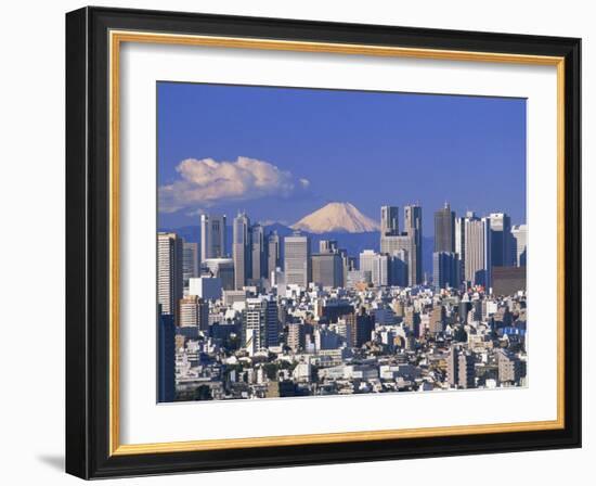 Mt.Fuji and Tokyo Shinjuku Area Skyline, Tokyo, Japan-Steve Vidler-Framed Photographic Print