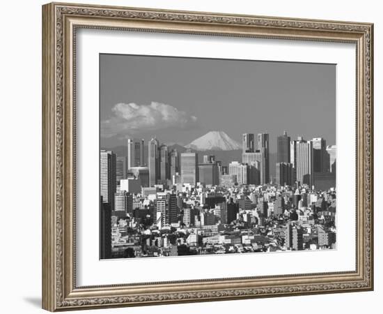 Mt.Fuji and Tokyo Shinjuku Area Skyline, Tokyo, Japan-Steve Vidler-Framed Photographic Print