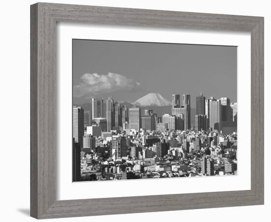 Mt.Fuji and Tokyo Shinjuku Area Skyline, Tokyo, Japan-Steve Vidler-Framed Photographic Print