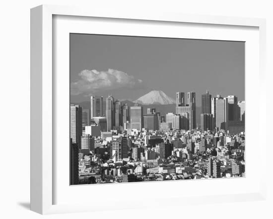 Mt.Fuji and Tokyo Shinjuku Area Skyline, Tokyo, Japan-Steve Vidler-Framed Photographic Print