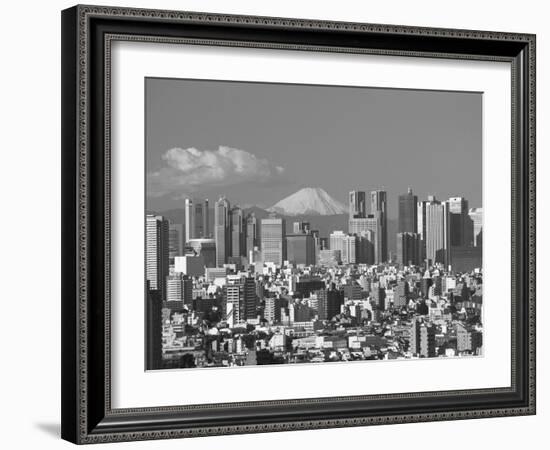 Mt.Fuji and Tokyo Shinjuku Area Skyline, Tokyo, Japan-Steve Vidler-Framed Photographic Print