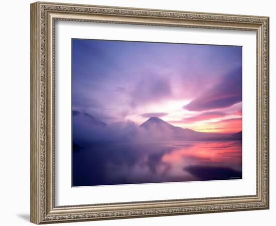 Mt. Fuji at Dawn, Viewed from Lake Motosu, Yamanashi, Japan-null-Framed Photographic Print