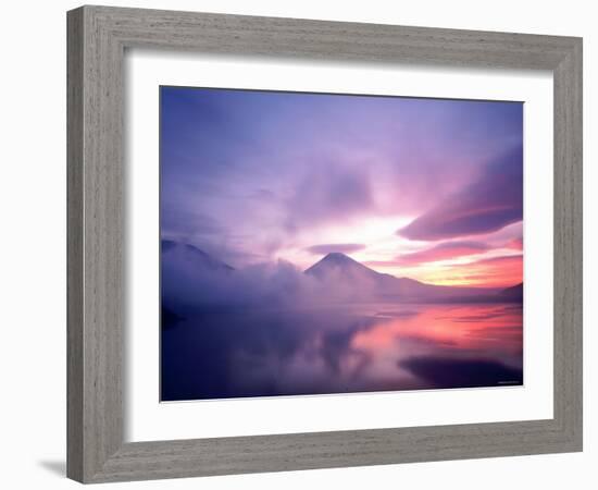 Mt. Fuji at Dawn, Viewed from Lake Motosu, Yamanashi, Japan-null-Framed Photographic Print