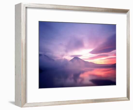 Mt. Fuji at Dawn, Viewed from Lake Motosu, Yamanashi, Japan-null-Framed Photographic Print