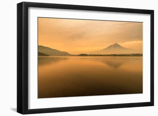 Mt. Fuji at Lake Kawaguchi During Sunrise in Japan. Mt. Fuji Is Famous Mountain in Japan-Prasit Rodphan-Framed Photographic Print