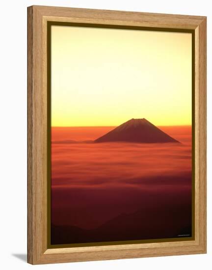 Mt. Fuji Over the Sea of Cloud at Dawn and Viewed from Mitsu-Tohge, Yamanashi, Japan-null-Framed Premier Image Canvas