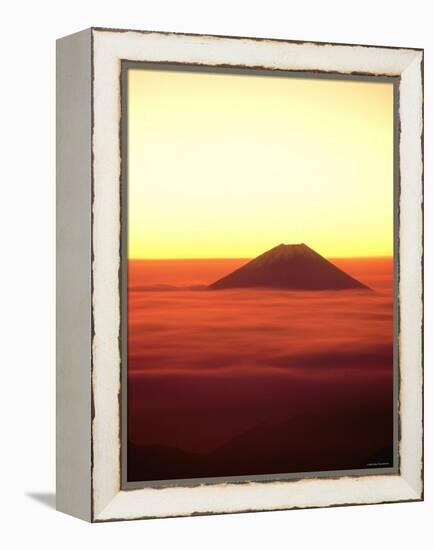 Mt. Fuji Over the Sea of Cloud at Dawn and Viewed from Mitsu-Tohge, Yamanashi, Japan-null-Framed Premier Image Canvas