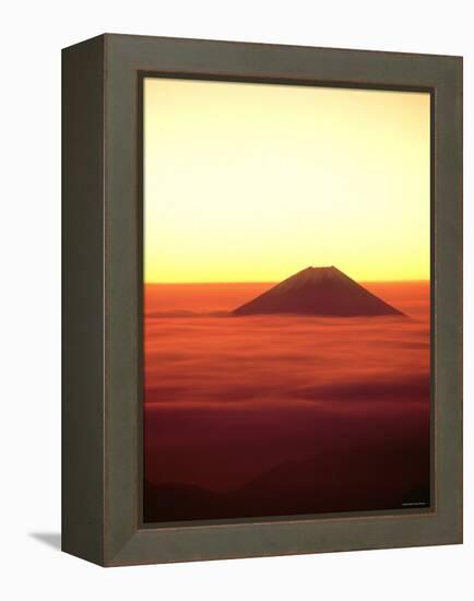 Mt. Fuji Over the Sea of Cloud at Dawn and Viewed from Mitsu-Tohge, Yamanashi, Japan-null-Framed Premier Image Canvas