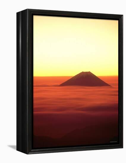 Mt. Fuji Over the Sea of Cloud at Dawn and Viewed from Mitsu-Tohge, Yamanashi, Japan-null-Framed Premier Image Canvas