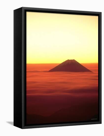 Mt. Fuji Over the Sea of Cloud at Dawn and Viewed from Mitsu-Tohge, Yamanashi, Japan-null-Framed Premier Image Canvas