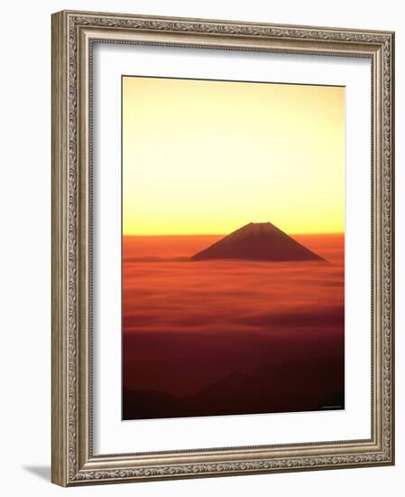 Mt. Fuji Over the Sea of Cloud at Dawn and Viewed from Mitsu-Tohge, Yamanashi, Japan-null-Framed Photographic Print