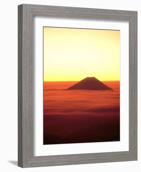 Mt. Fuji Over the Sea of Cloud at Dawn and Viewed from Mitsu-Tohge, Yamanashi, Japan-null-Framed Photographic Print