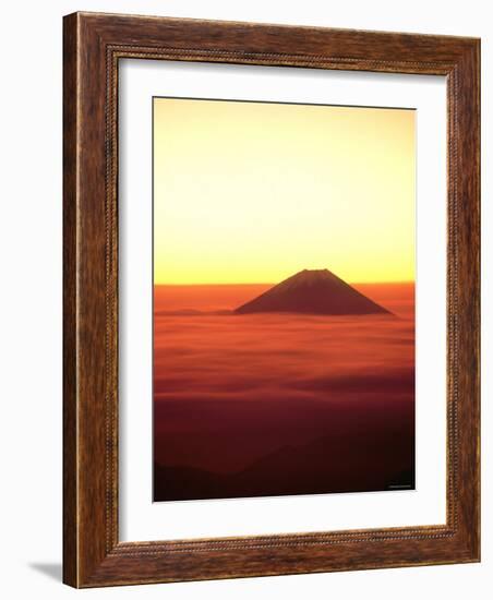 Mt. Fuji Over the Sea of Cloud at Dawn and Viewed from Mitsu-Tohge, Yamanashi, Japan-null-Framed Photographic Print