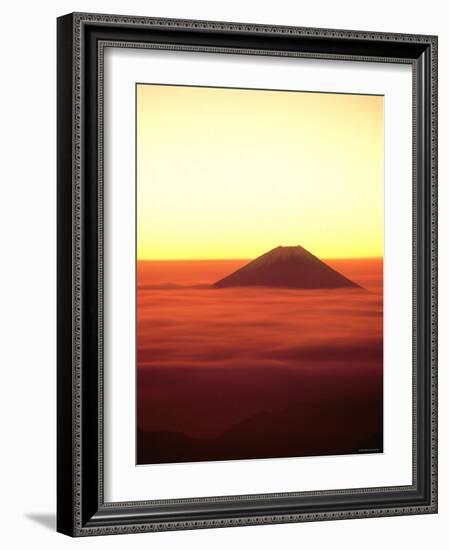 Mt. Fuji Over the Sea of Cloud at Dawn and Viewed from Mitsu-Tohge, Yamanashi, Japan-null-Framed Photographic Print