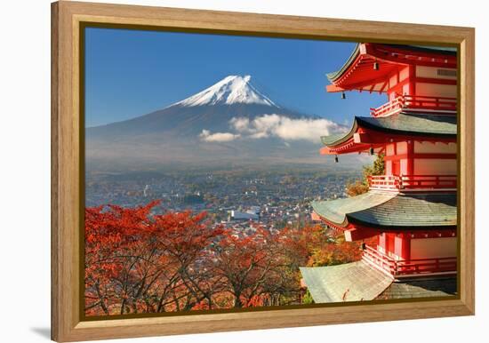 Mt. Fuji Viewed From Behind Chureito Pagoda-SeanPavonePhoto-Framed Stretched Canvas