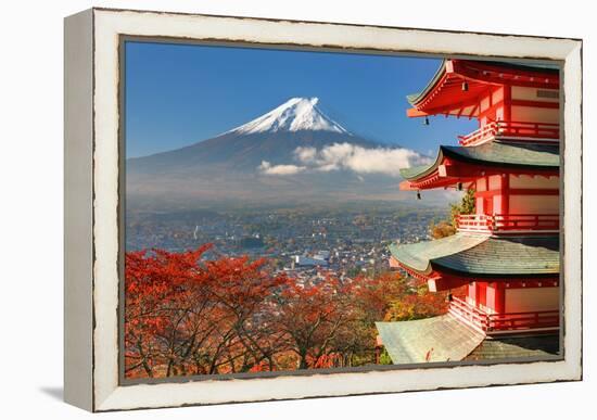 Mt. Fuji Viewed From Behind Chureito Pagoda-SeanPavonePhoto-Framed Stretched Canvas