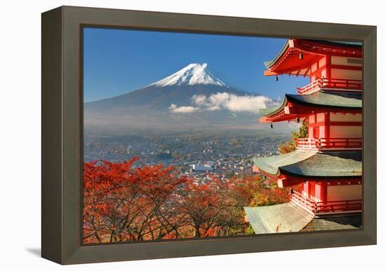 Mt. Fuji Viewed From Behind Chureito Pagoda-SeanPavonePhoto-Framed Stretched Canvas