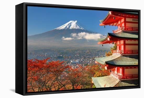 Mt. Fuji Viewed From Behind Chureito Pagoda-SeanPavonePhoto-Framed Stretched Canvas