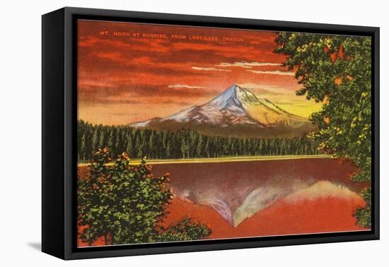 Mt. Hood at Sunrise, Lost Lake, Oregon-null-Framed Stretched Canvas