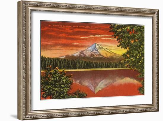 Mt. Hood at Sunrise, Lost Lake, Oregon-null-Framed Art Print