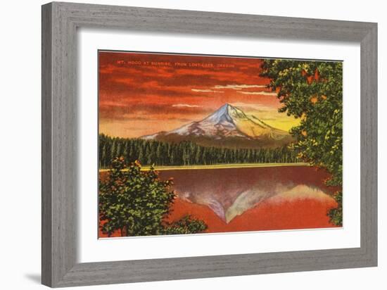 Mt. Hood at Sunrise, Lost Lake, Oregon-null-Framed Art Print