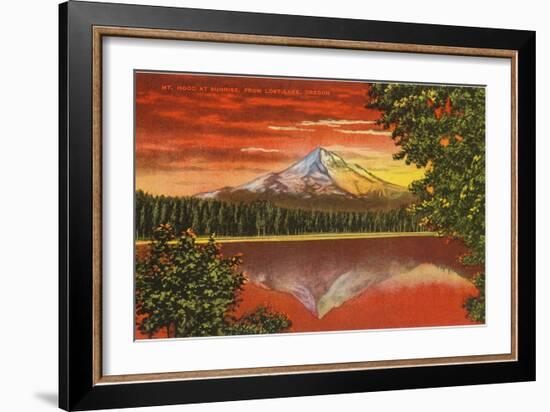 Mt. Hood at Sunrise, Lost Lake, Oregon-null-Framed Art Print