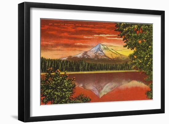 Mt. Hood at Sunrise, Lost Lake, Oregon-null-Framed Art Print