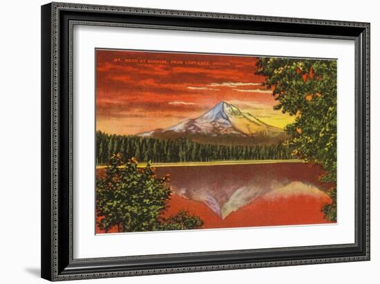 Mt. Hood at Sunrise, Lost Lake, Oregon-null-Framed Art Print