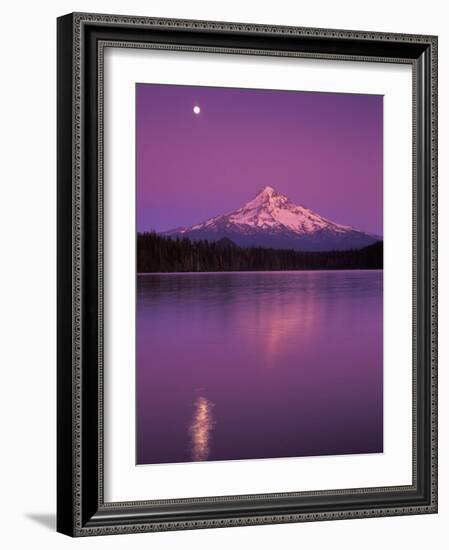 Mt Hood in Moonlight, Lost Lake, Oregon Cascades, USA-Janis Miglavs-Framed Photographic Print