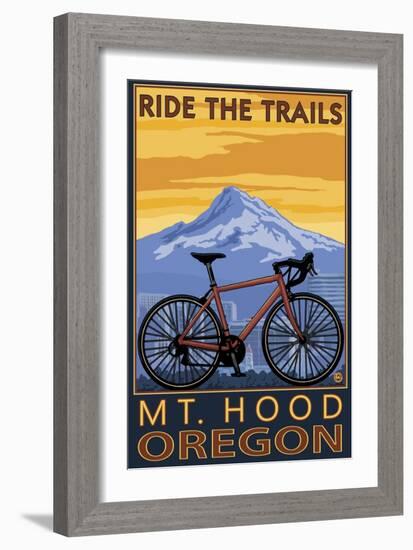 Mt. Hood, Oregon - Ride the Trials-Lantern Press-Framed Art Print