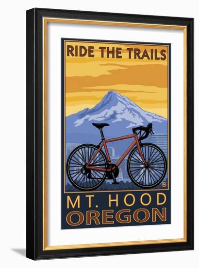 Mt. Hood, Oregon - Ride the Trials-Lantern Press-Framed Premium Giclee Print