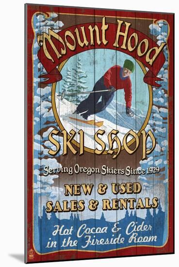 Mt. Hood, Oregon - Ski Shop-Lantern Press-Mounted Art Print