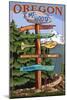 Mt. Hood, Oregon - Spring Destination Sign-Lantern Press-Mounted Art Print